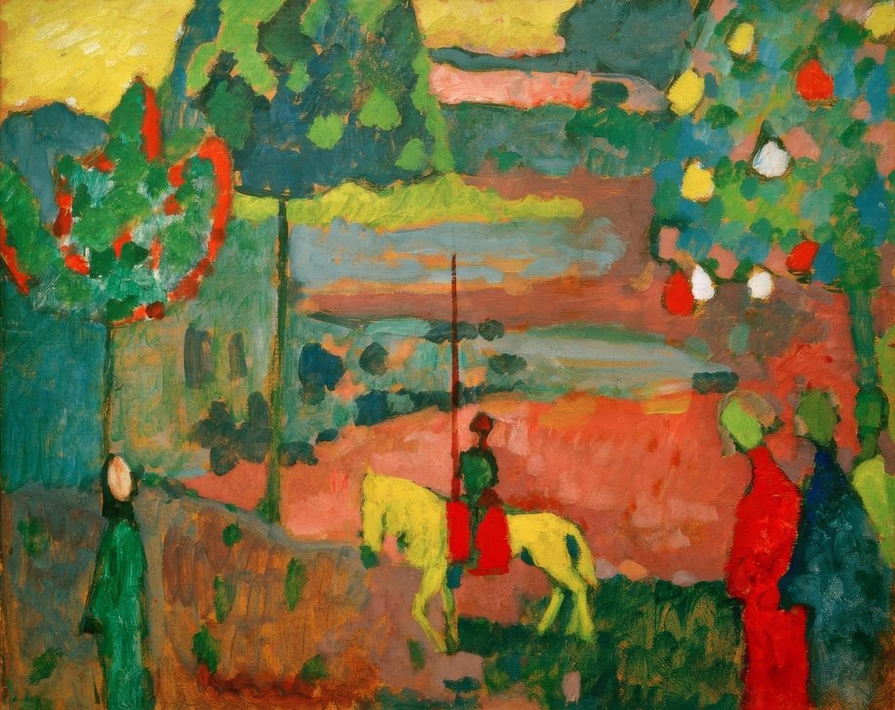 Lancere i landskab af Wassily Kandinsky