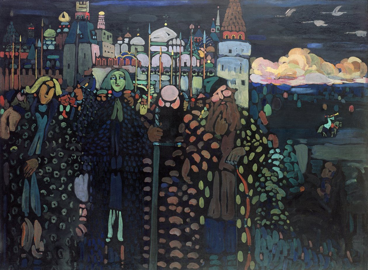 Morgen, 1909 (tempera på lærred) af Wassily Kandinsky