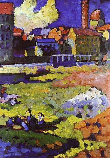 München-Schwabing med kirken St-Ursula af Wassily Kandinsky