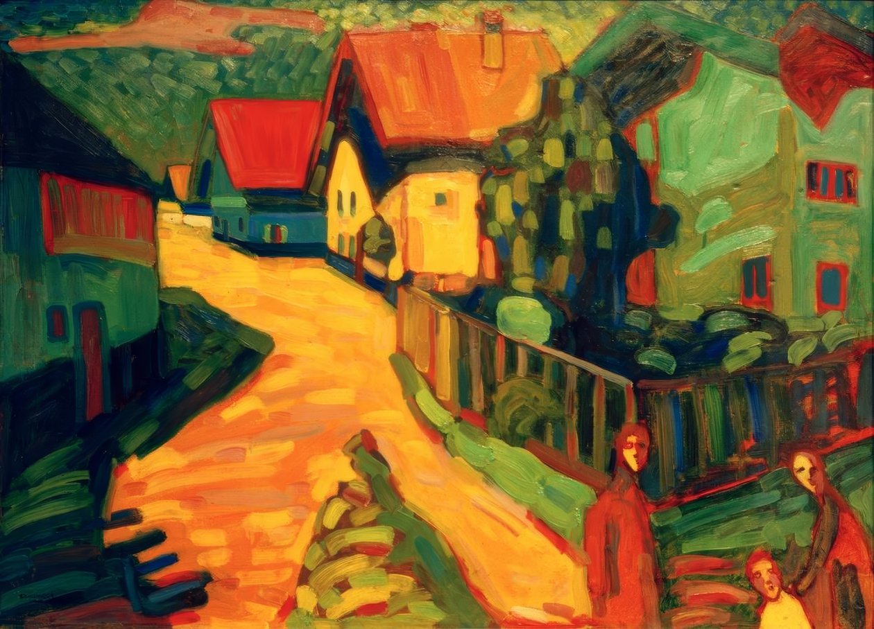 Murnau: Gade med kvinder af Wassily Kandinsky