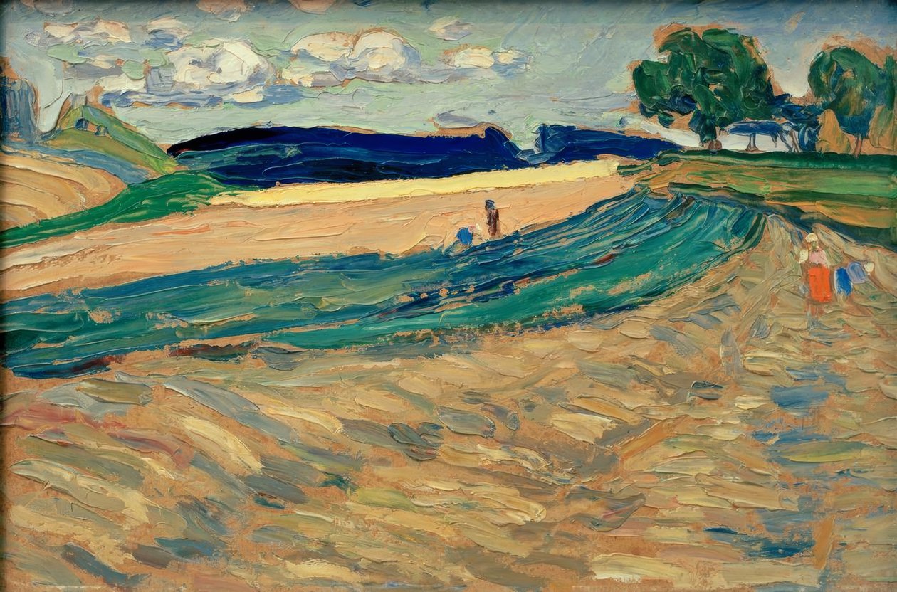 Øvre Pfalz - landskab med et gult felt af Wassily Kandinsky