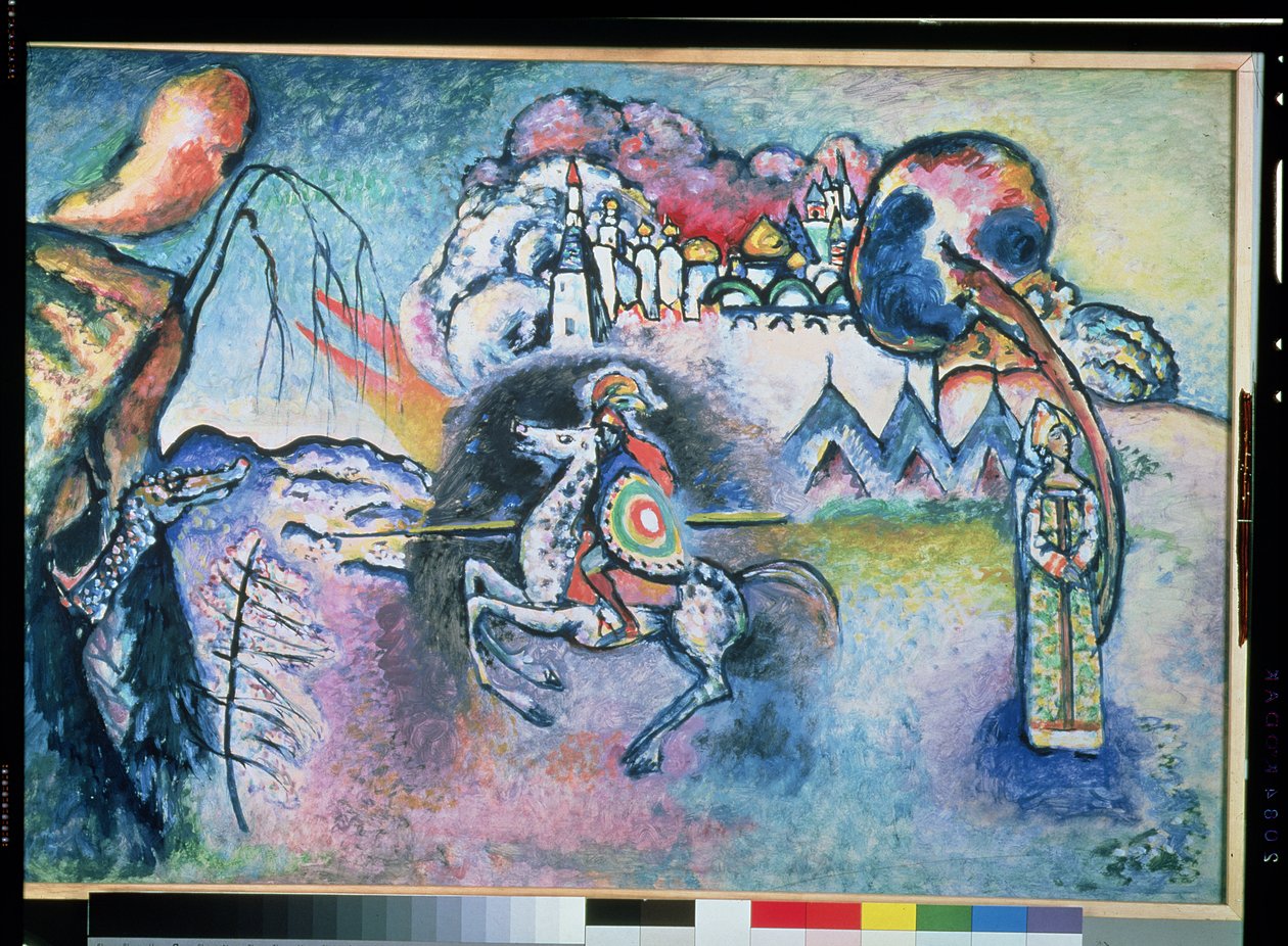 St. George, 1914-15 (olie på karton) af Wassily Kandinsky