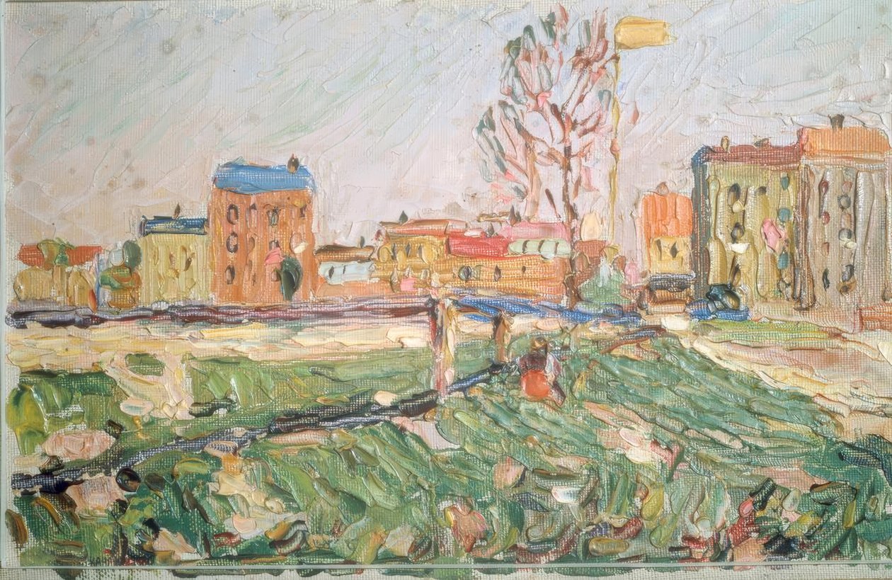Bylandskab (solskinsdag, Schwabing) af Wassily Kandinsky