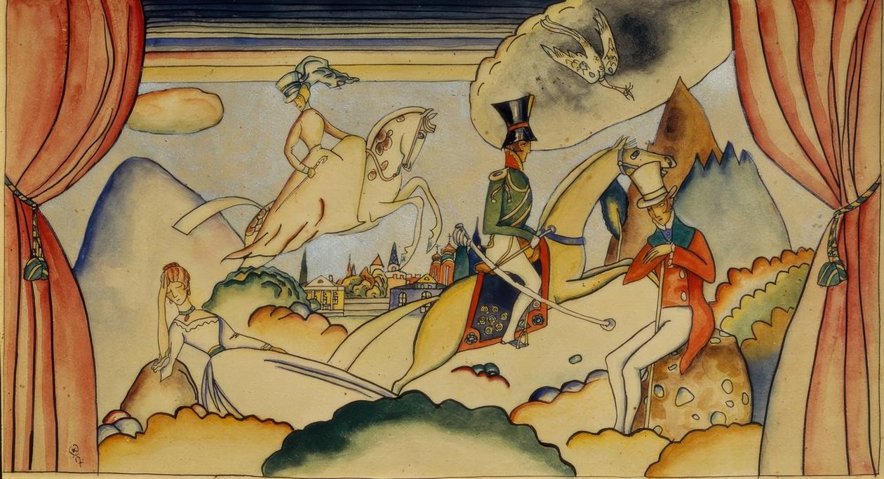 Scene med en betjent af Wassily Kandinsky