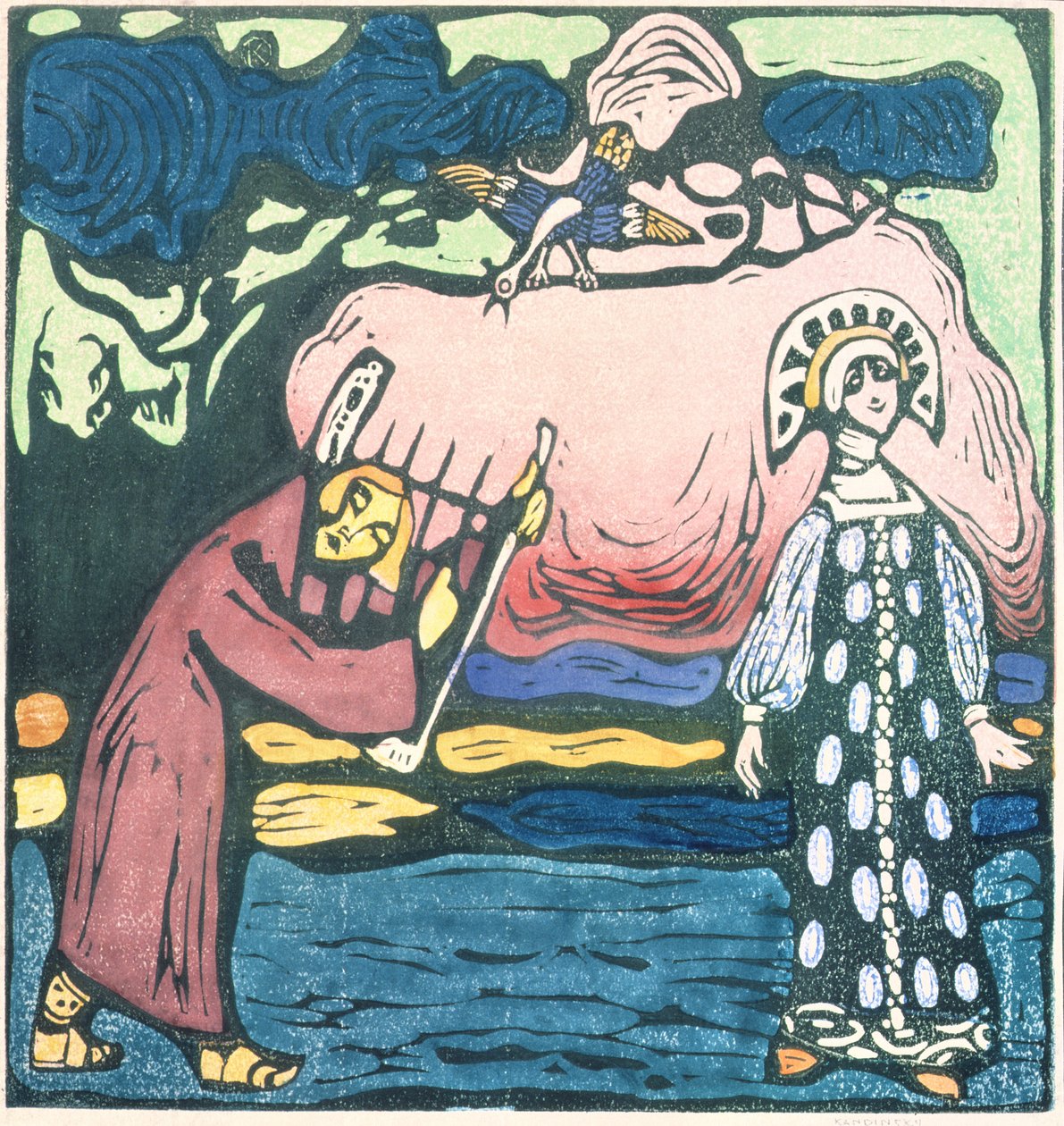 The Psaltery Player, 1907 af Wassily Kandinsky