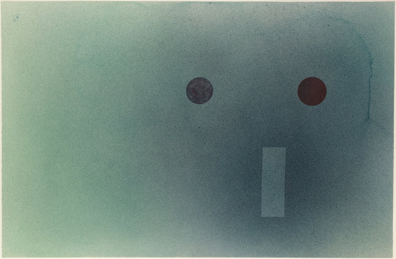 To i én, 1933 (wc på papir på kort) af Wassily Kandinsky