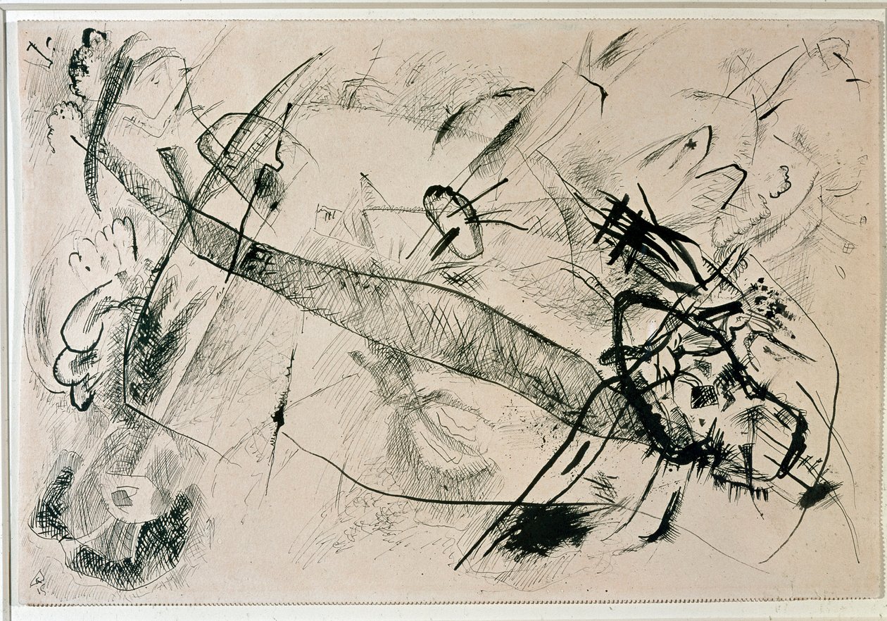 Uden titel tegning af Vassily Kandinsky (eller Wassily Kandinsky eller Kandinsky, 1866-1944). 1915 New York, Museum of Modern Art af Wassily Kandinsky