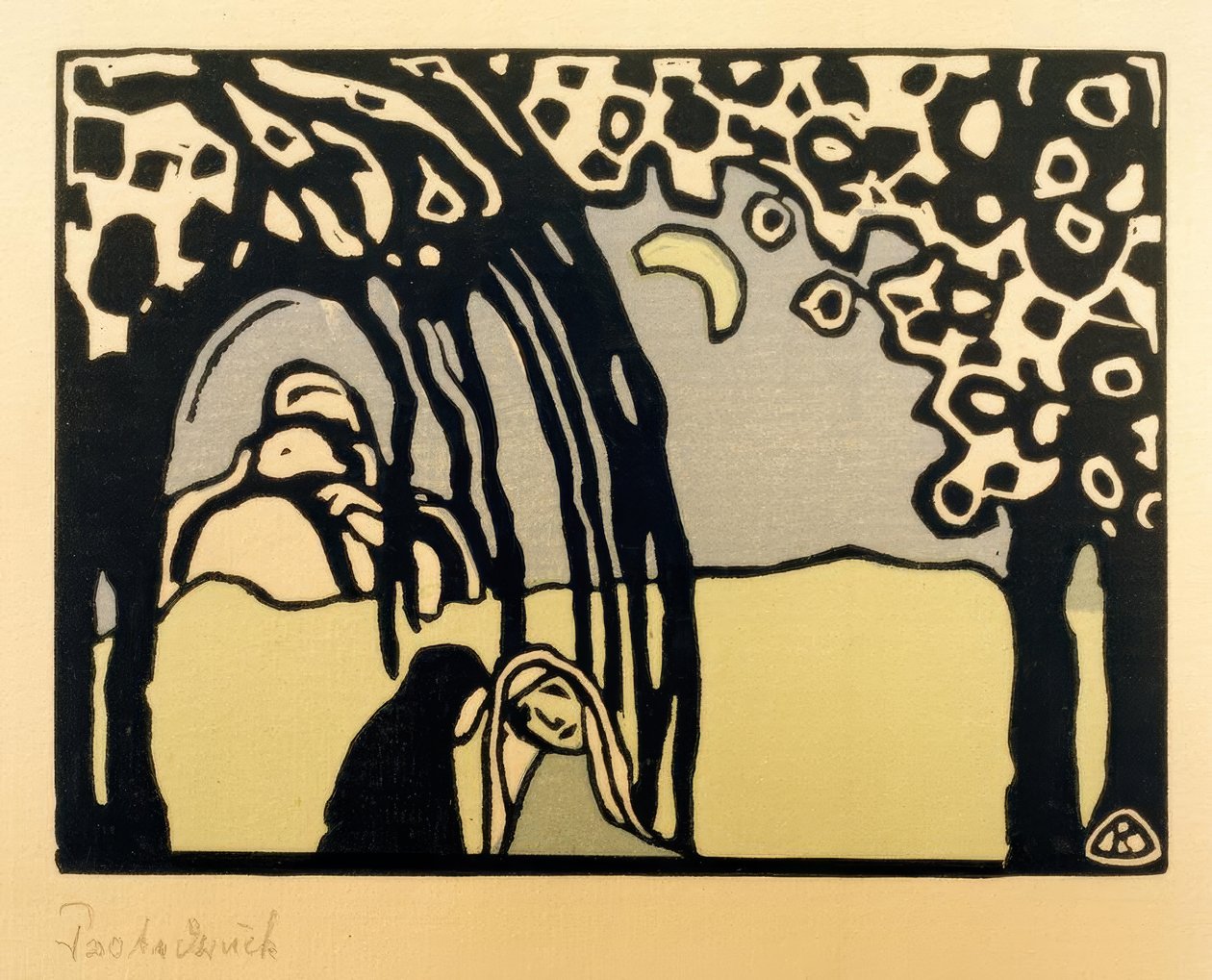 To kvinder i et månelandskab af Wassily Kandinsky