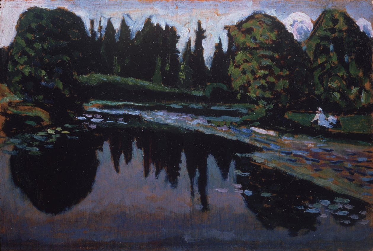 En flod om sommeren af Wassily Kandinsky