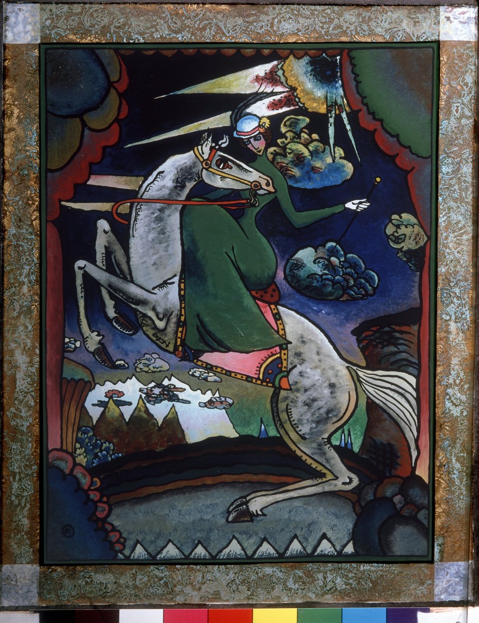 Amazonas i Bjerget.; Værk af Wassily Kandinsky (eller Wassily Kandinski eller Kandinskij af Wassily Kandinsky