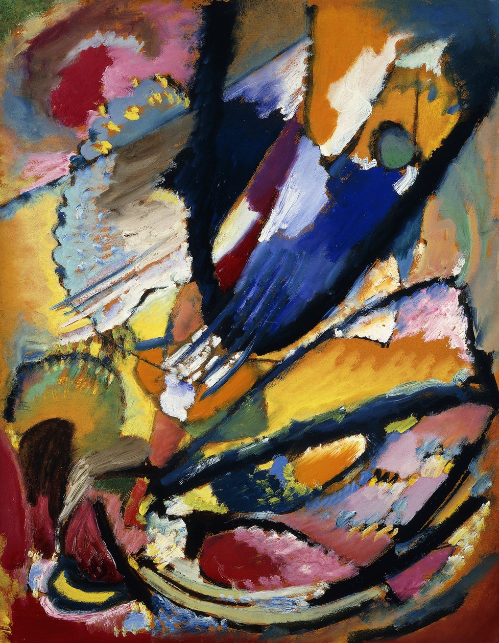 Dommens engel; Angel of the Last Judgment, ca. 1911 (olie på papir lagt på panel) af Wassily Kandinsky