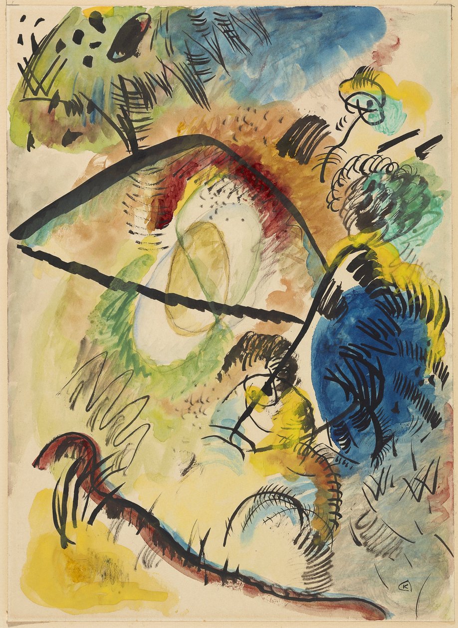 Akvarel IX (med sorte streger) af Wassily Kandinsky
