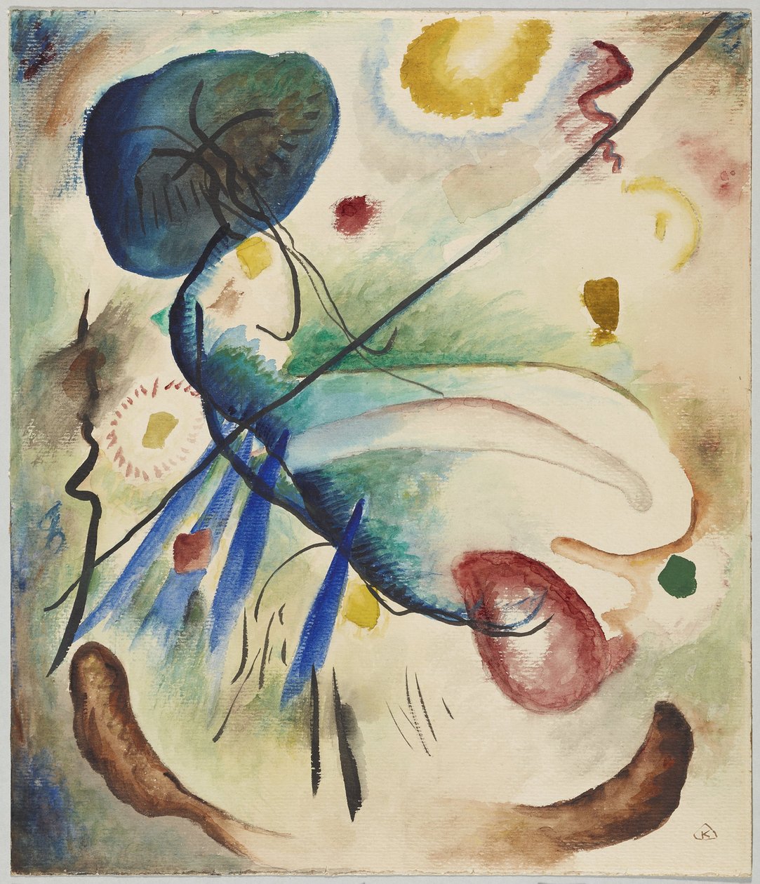 Akvarel med streg af Wassily Kandinsky