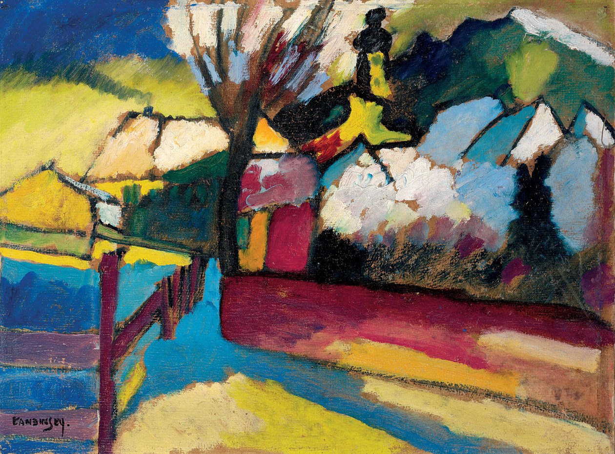 Efterårslandskab med træ; Efterårslandskab med træ af Wassily Kandinsky