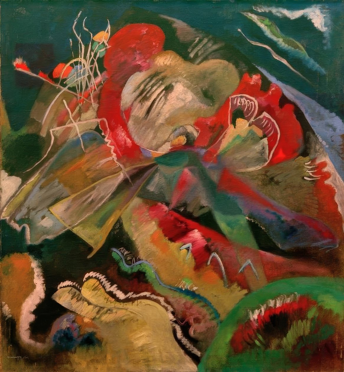 Billede med hvide streger af Wassily Kandinsky