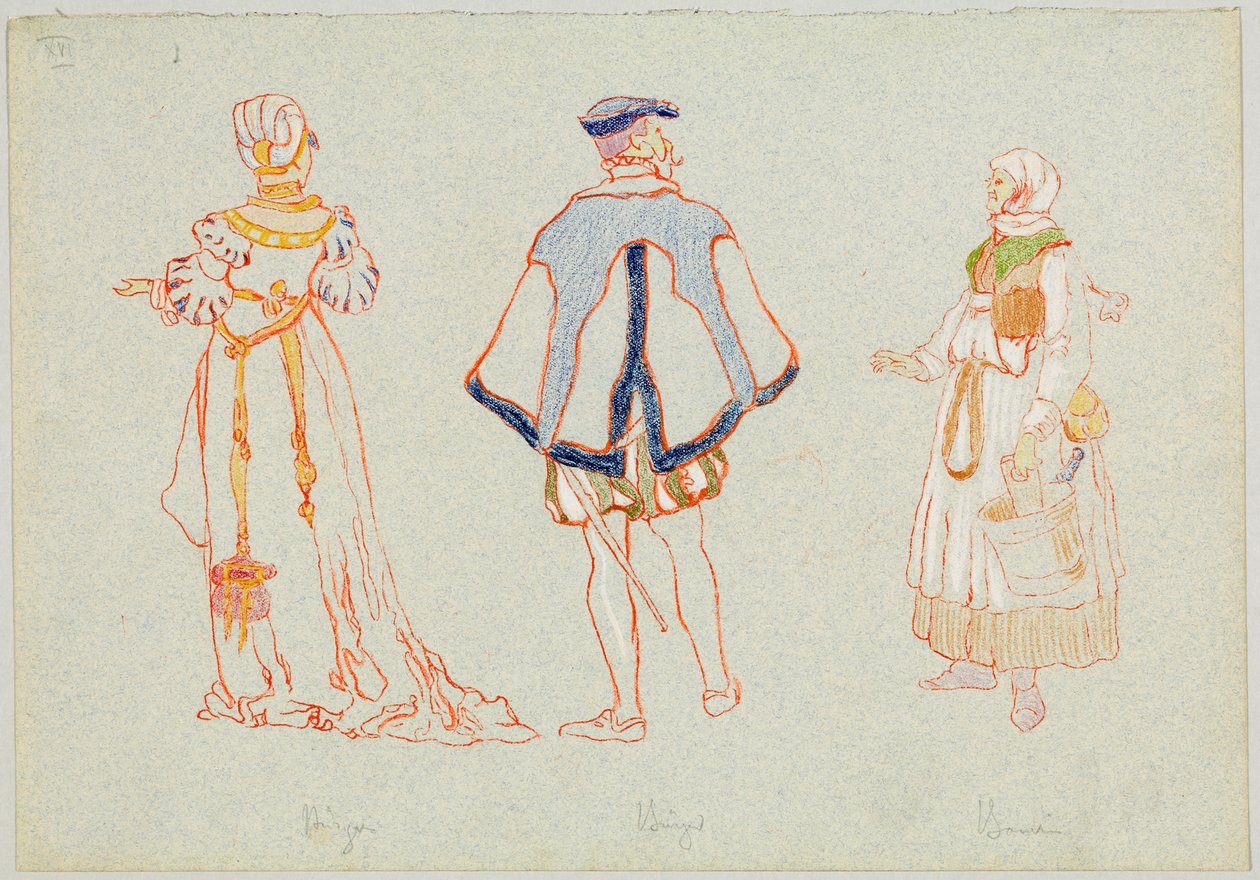 Borgeres og bønders dragter i det 16. århundrede af Wassily Kandinsky