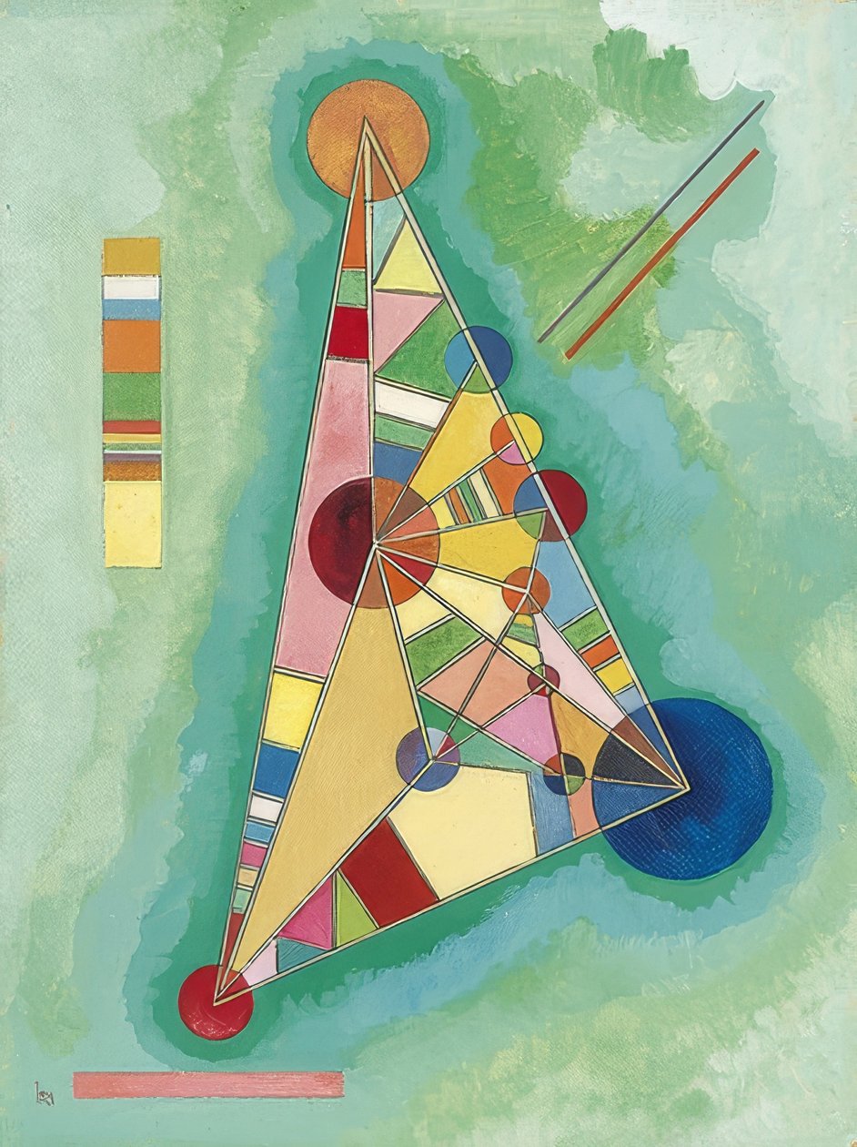 Farverig i trekanten. 1927 af Wassily Kandinsky