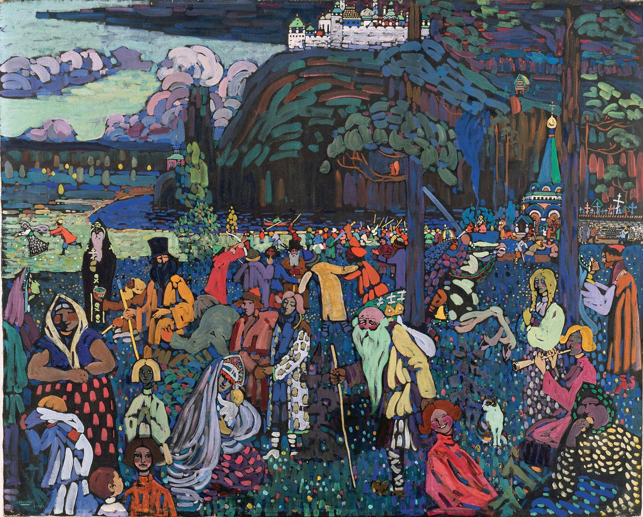 Colorful Life (Motley Life) 1907 (tempera på lærred) af Wassily Kandinsky