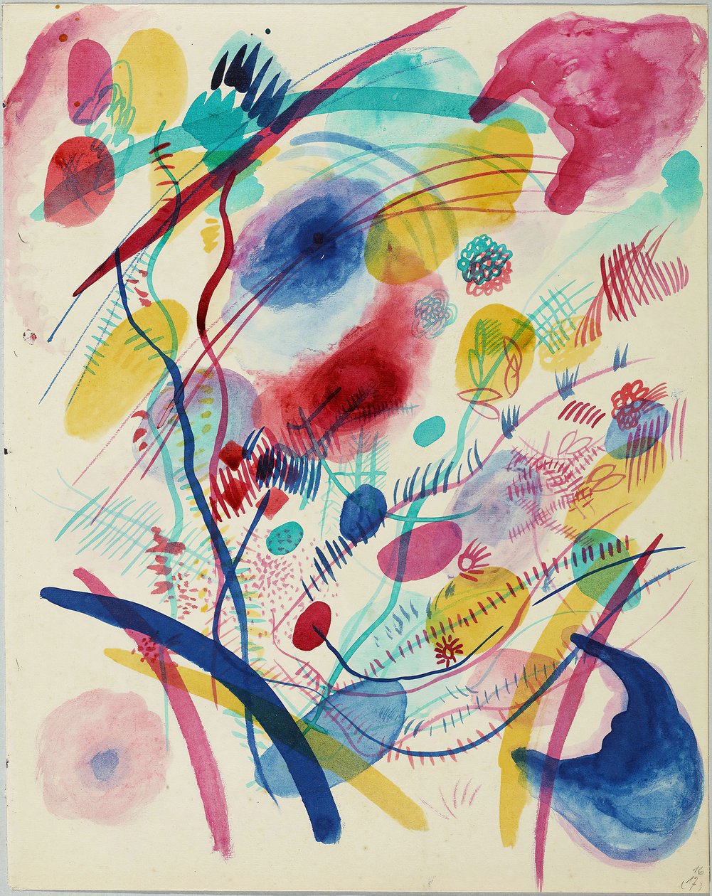 Komposition i rød, blå, grøn og gul, 1913. af Wassily Kandinsky