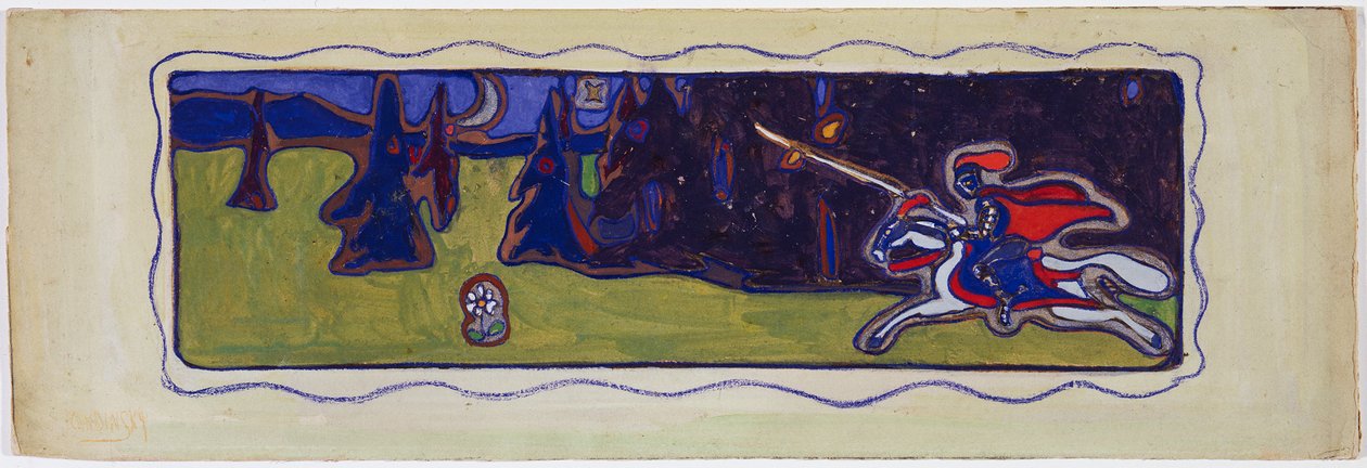 Tusmørke, verso: skitse af et par af Wassily Kandinsky