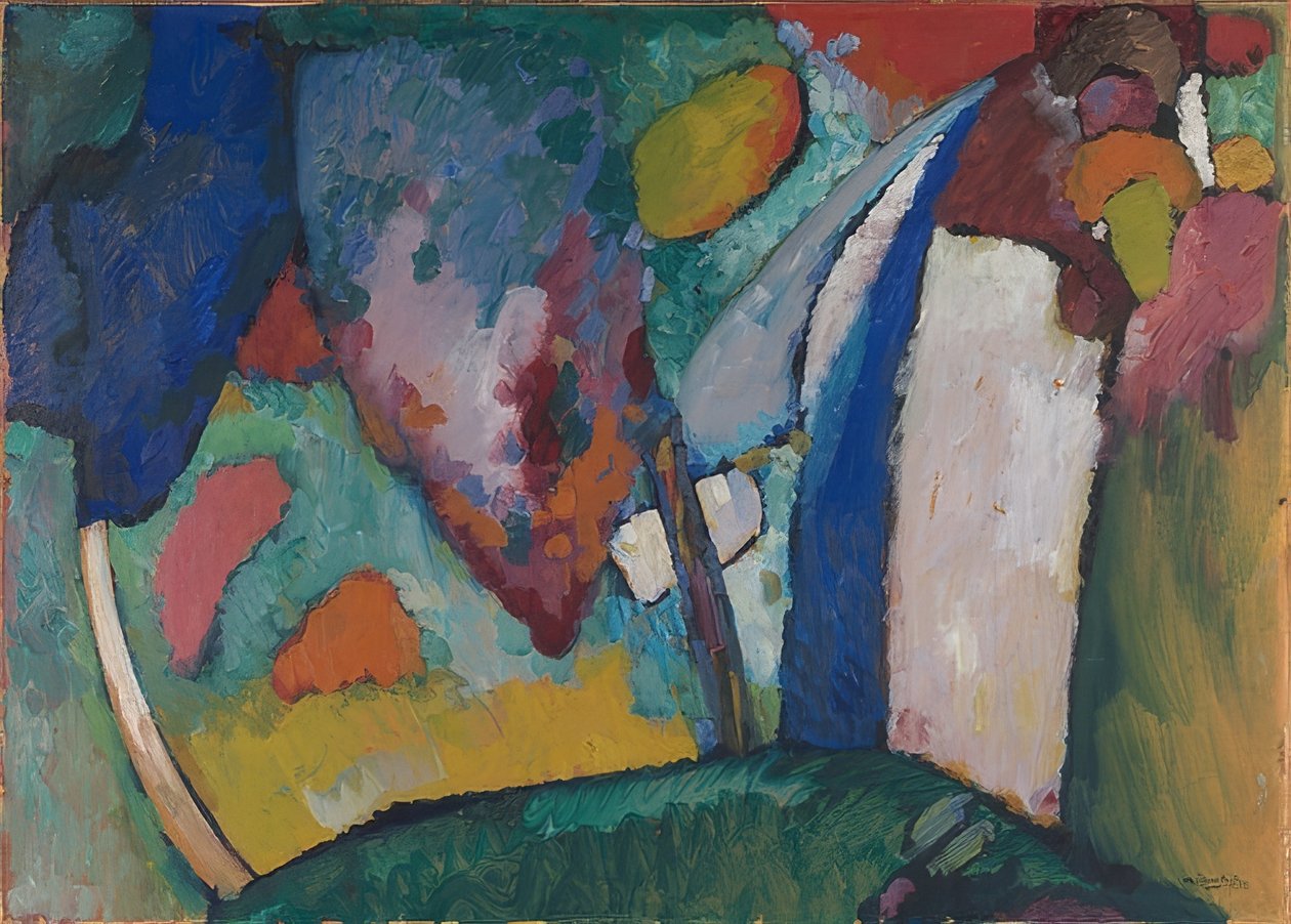 Vandfaldet. 1909 af Wassily Kandinsky
