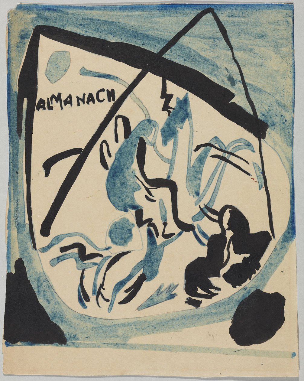 Udkast til konvolutten af ​​Almanach "The Blue Rider" af Wassily Kandinsky