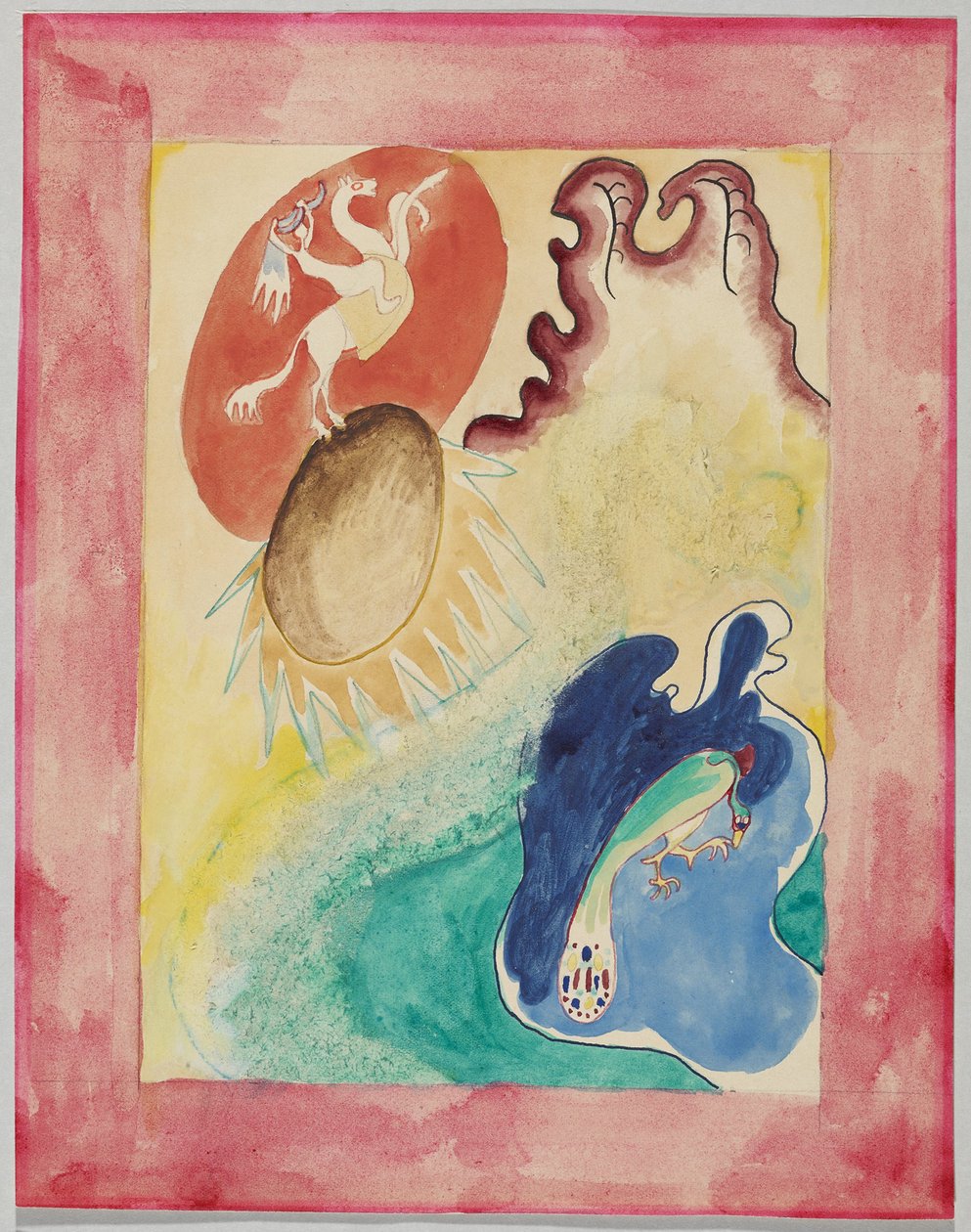 Udkast til forsiden af ​​almanakken "Der Blaue Reiter" af Wassily Kandinsky