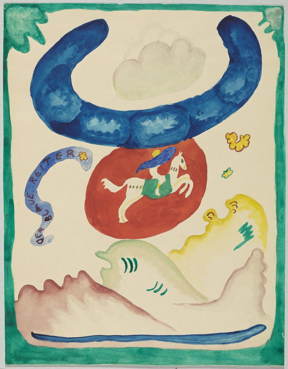 Udkast til forsiden af ​​almanakken "Der Blaue Reiter" af Wassily Kandinsky
