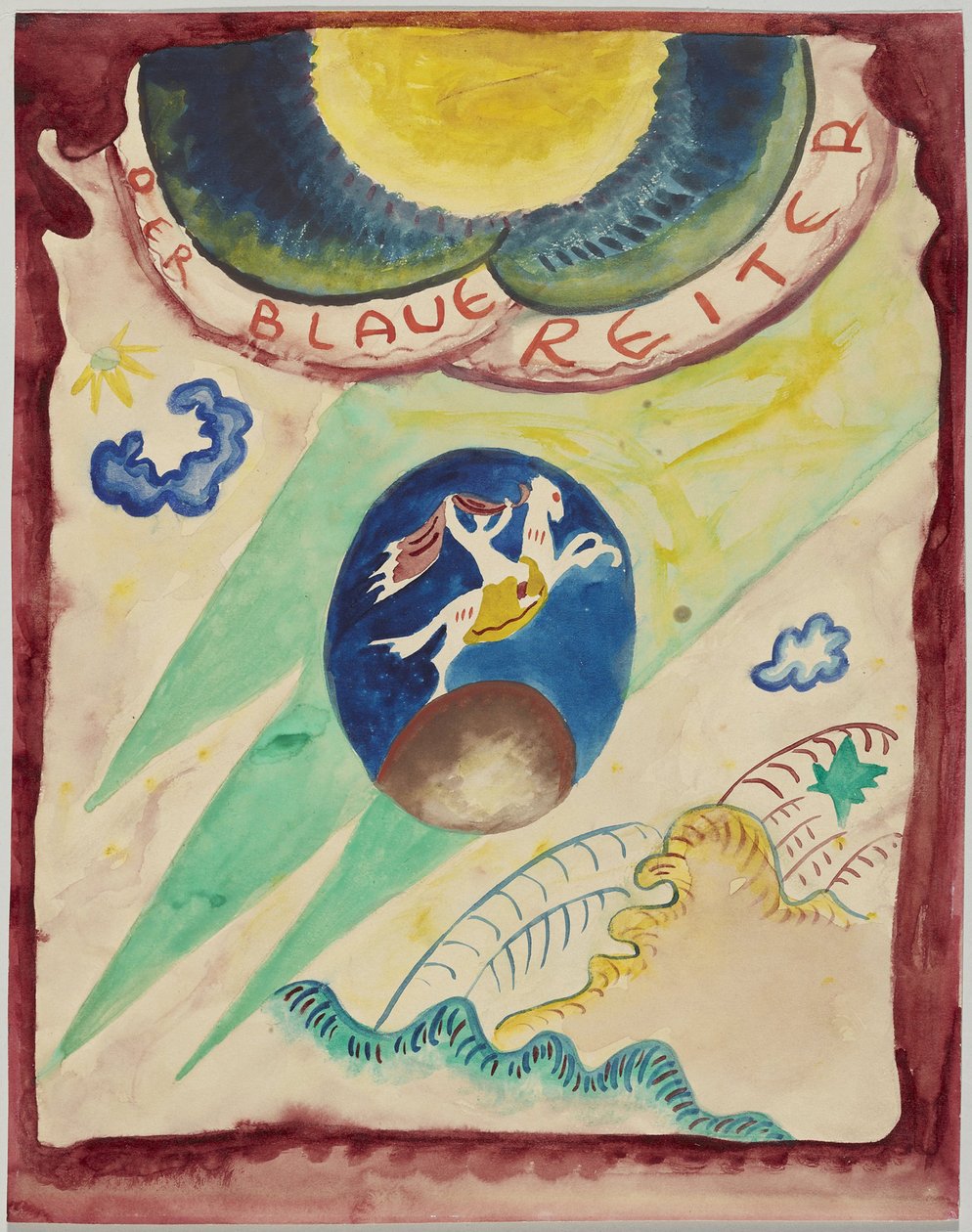 Udkast til forsiden af ​​almanakken "Der Blaue Reiter" af Wassily Kandinsky