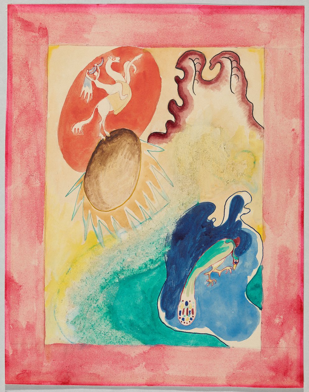 Udkast til omslaget til almanakken „Der Blaue Reiter“ af Wassily Kandinsky