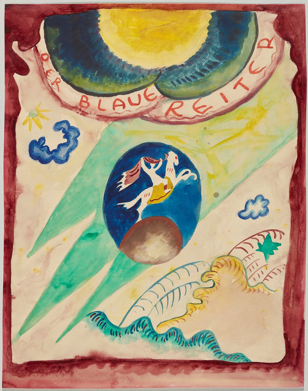 Entwurf für den Umschlag des Almanachs "Der Blaue Reiter" af Wassily Kandinsky