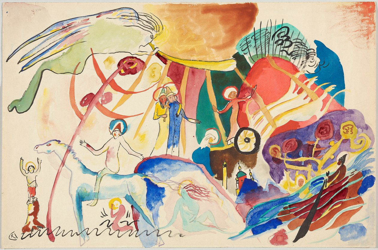 Udkast til »Allehelgensdag II (Komposition med helgener)« af Wassily Kandinsky