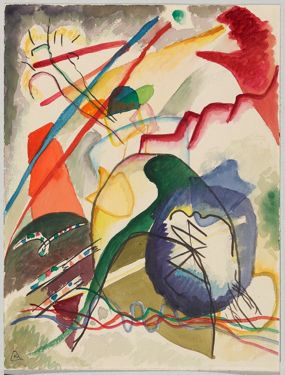 Udkast til „Billede med hvid kant“ af Wassily Kandinsky