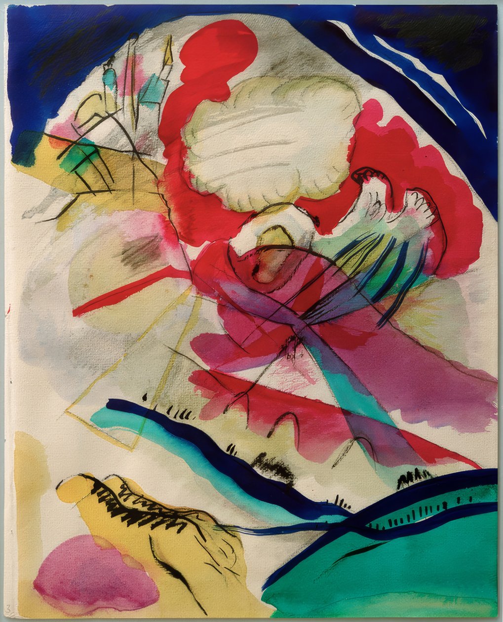 Udkast til billede med hvide linjer af Wassily Kandinsky