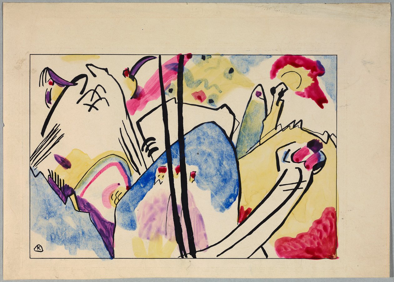 Udkast til "Komposition IV" af Wassily Kandinsky