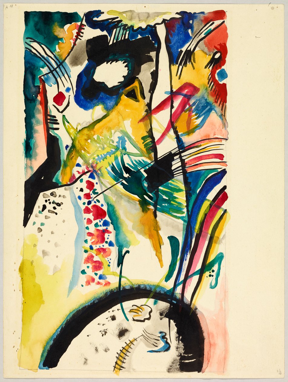 Udkast til et vægmaleri for Edwin R. Campbell nr. 3, også kaldet "Akvareludkast til panelet Sommer for Edwin R. Campbell" af Wassily Kandinsky