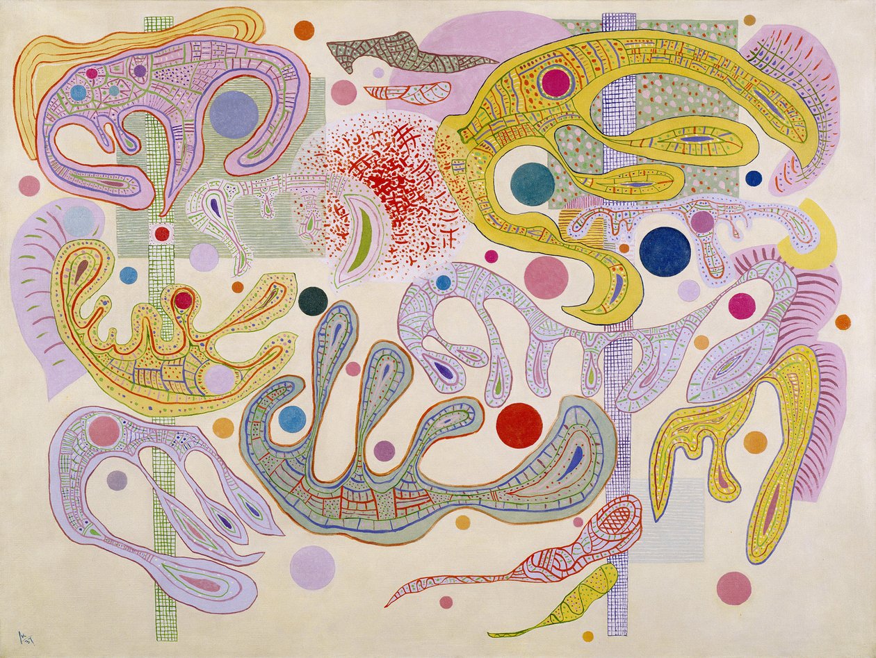 "" Lunefulde former "" Maleri af Vassily Kandinsky (eller Wassily Kandinski eller Kandinskij af Wassily Kandinsky