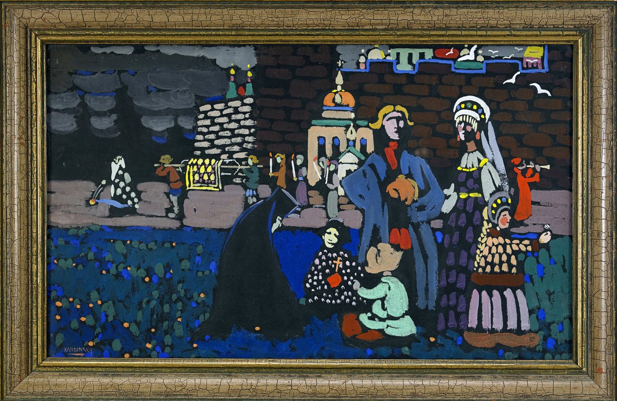 ""Funerailles"" Peinture de Vassily Kandinsky (ou Wassily Kandinski eller Kandinskij af Wassily Kandinsky