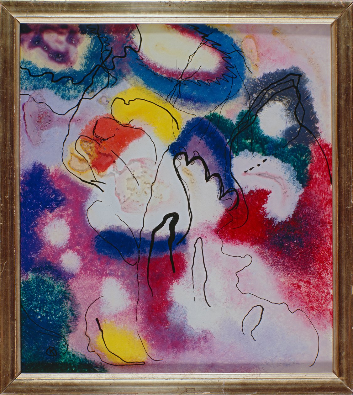 Glasbillede med rød plet af Wassily Kandinsky