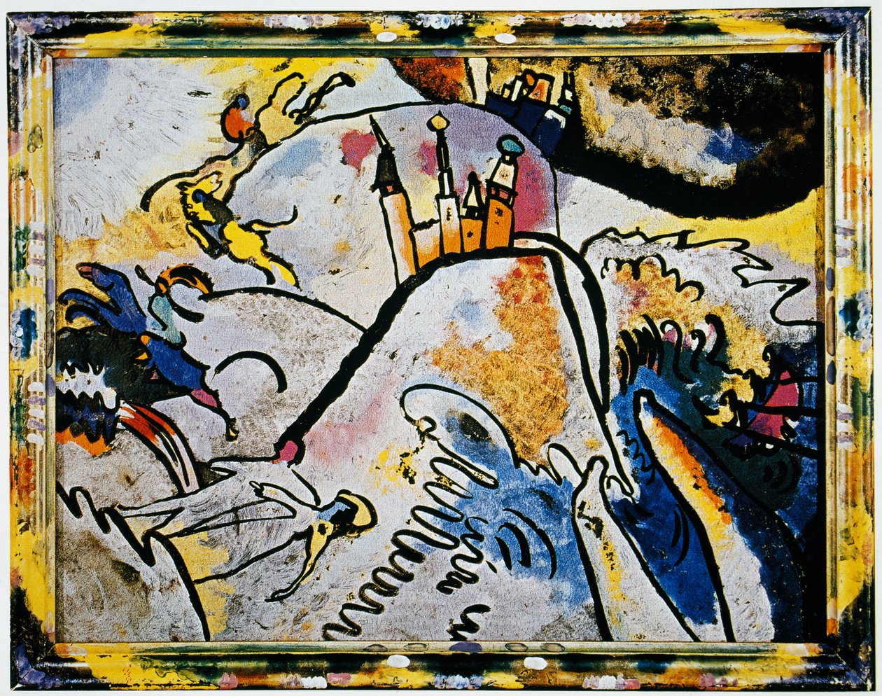 Glasmaleri med solen (små fornøjelser) af Wassily Kandinsky