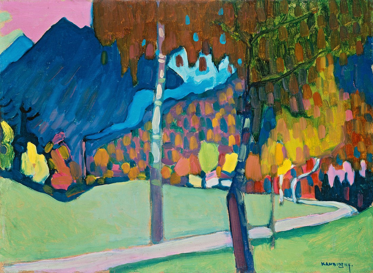 Efterårsstudie, formodentlig fra Oberau af Wassily Kandinsky