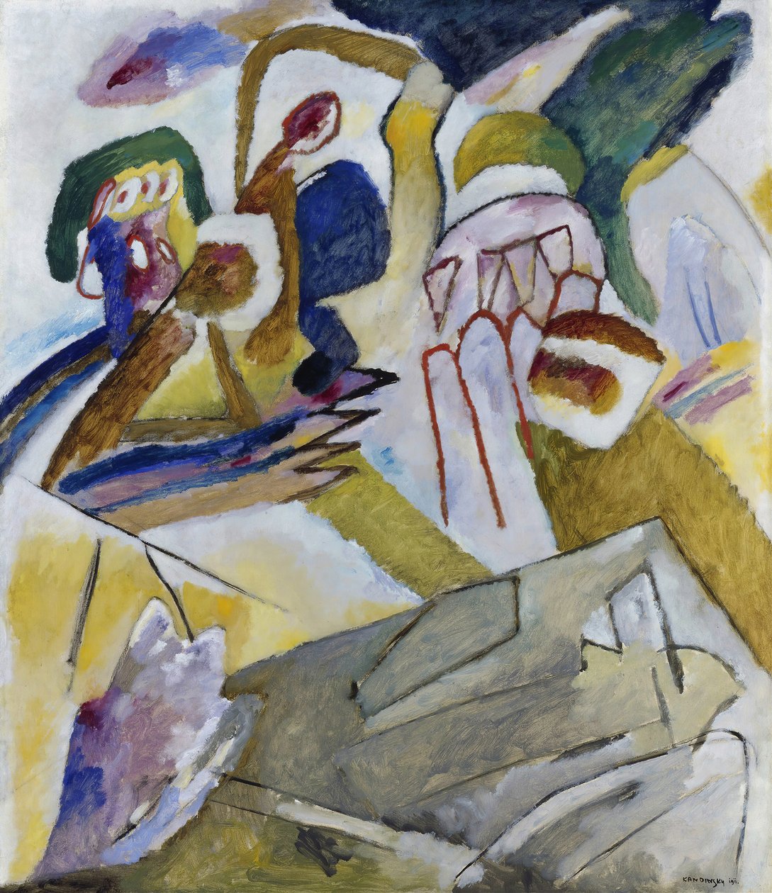 Improvisation 18, med gravsten, 1911. af Wassily Kandinsky