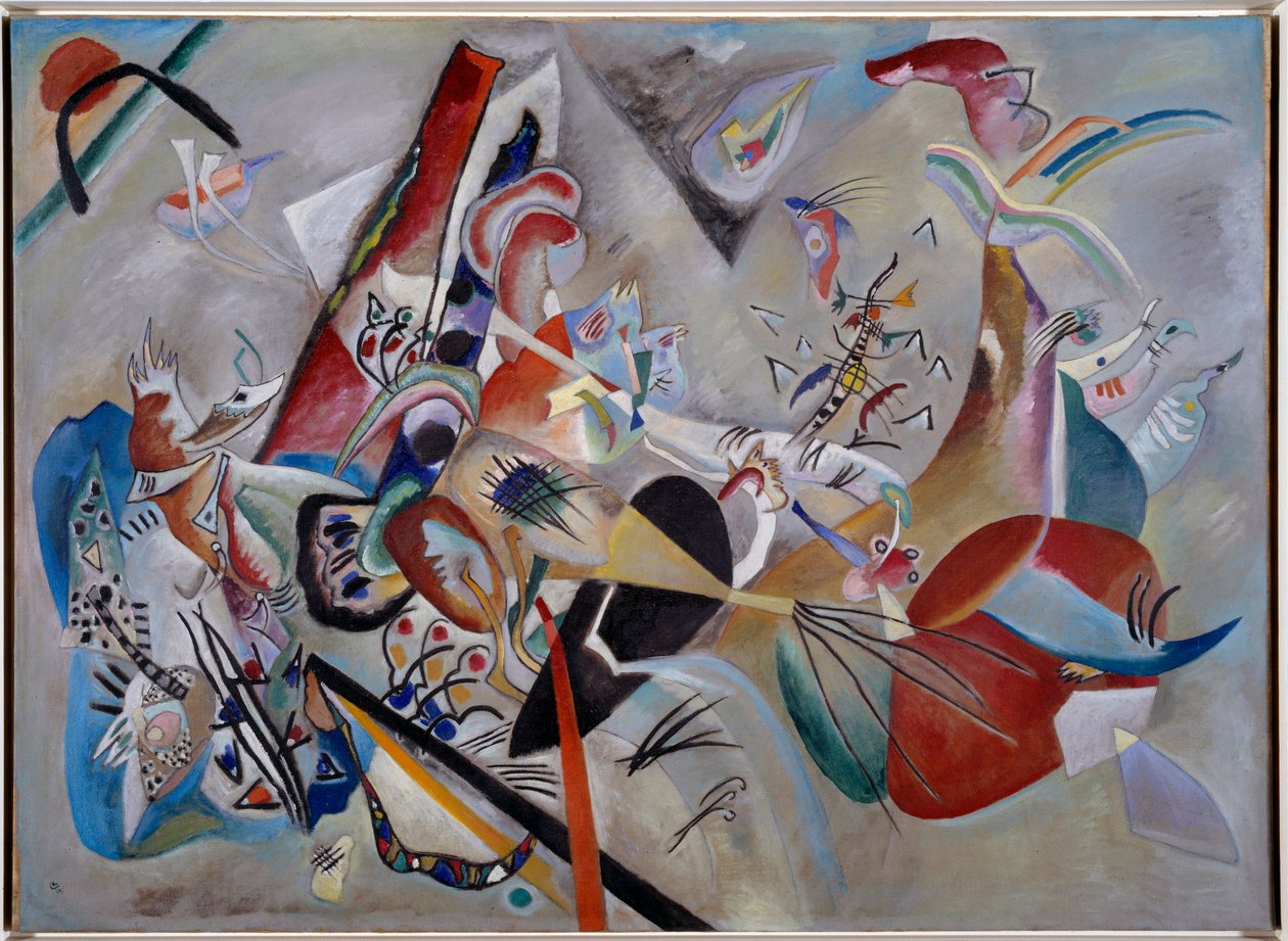 I det grå. Maleri af Vassily Kandinsky (eller Wassily Kandinsky eller Kandinsky af Wassily Kandinsky