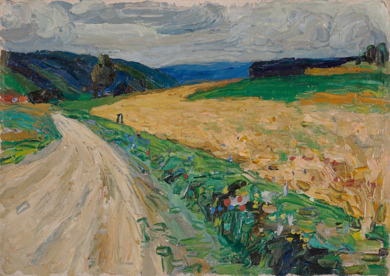 Kallmünz - naturstudie på den gule postvogn af Wassily Kandinsky