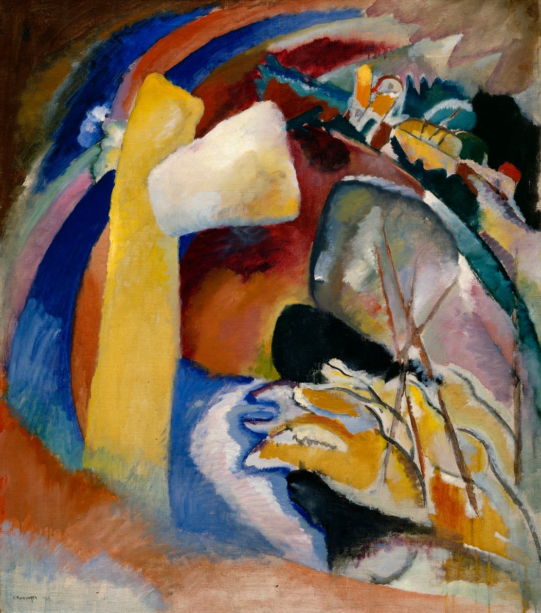 Kandinsky - Studie til maleri med hvid form, 1913 af Wassily Kandinsky