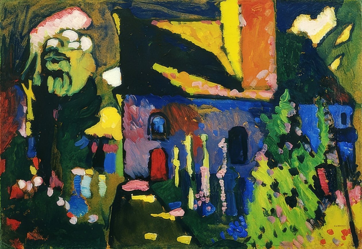 Kirke i Murnau. 1909 af Wassily Kandinsky