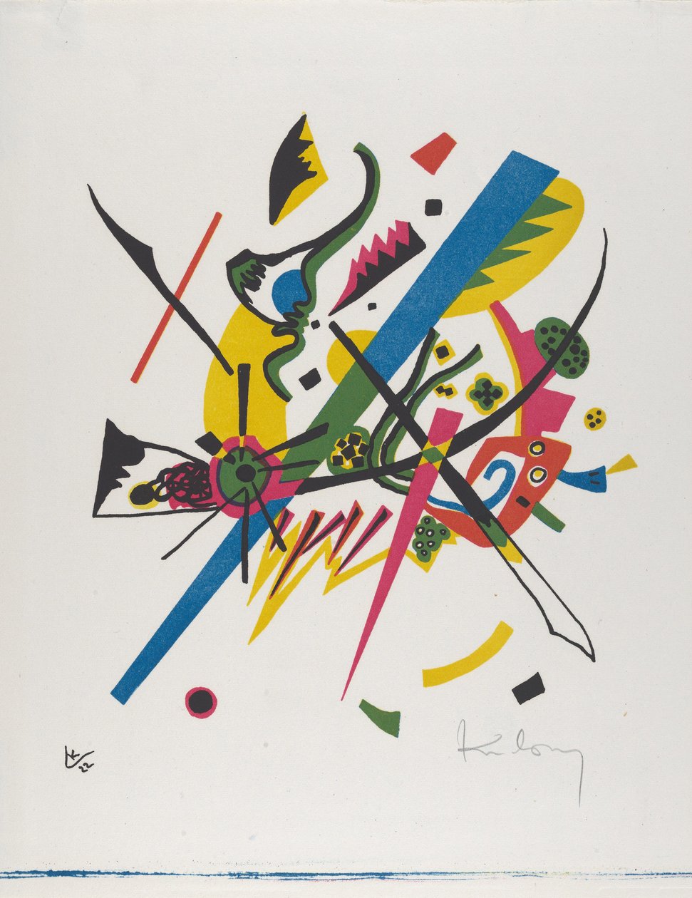 Kleine Welten I (Small Worlds I), 1922 (litografi trykt i blå, rød, gul og sort) af Wassily Kandinsky