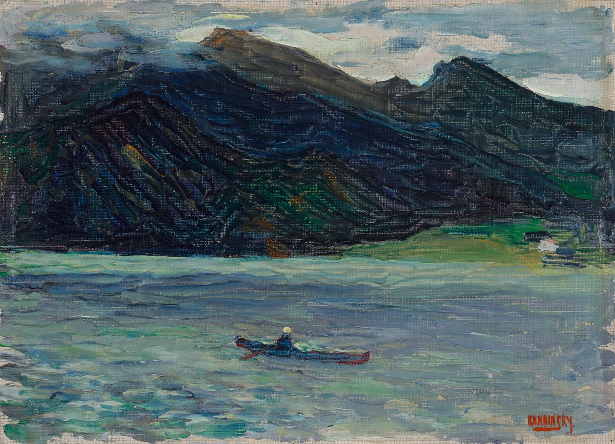 Kochel – sø med båd af Wassily Kandinsky