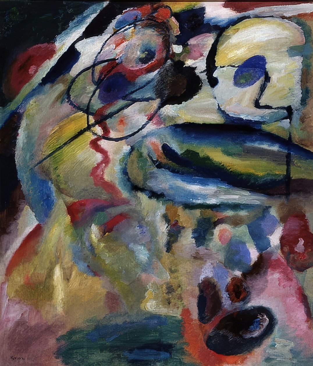 Sammensætning med cirkel. 1911 af Wassily Kandinsky