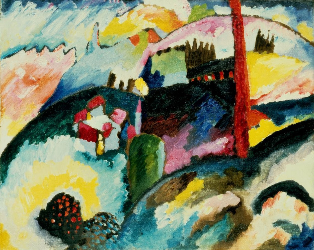 Landskab med fabriksskorsten af Wassily Kandinsky
